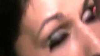 Hardbodied English slut takes bukkake facials