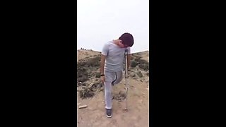 Hunk with a Big Bulge Outdoors