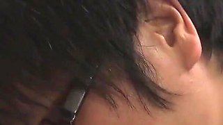 Shy Dude Licks Bush and Ass of a Cute Japanese Girl Before She Rides His Dick
