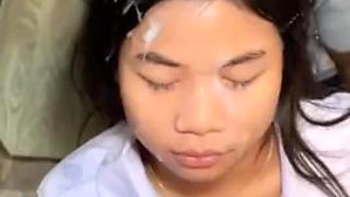 The biggest cumshot on a 18yo cute Thai Cumpilation 4
