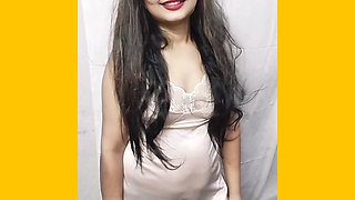 Beutiful Indian Desi Wife Try Look Hot By Wear Short  Hot  Dress darty Talk In Hindu