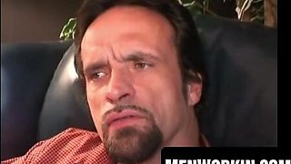 Elderly man jacks unshaved fat salami alone with passion