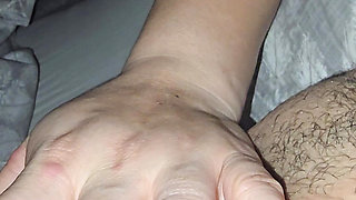 Will step mom hand slip on stepson 9 inch of dick
