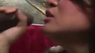 Busty Asian Babe Sucking Big Black Cock Until Cum in Mouth