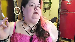 SSBBW Smoking While Playing with My Neck and Massive Arms