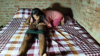 The Village Girl Looked Virgin in a Suit, Fucked Her While Lying on the Bed