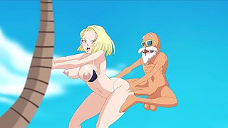 Android 18's naughty quest in a bathing suit - a wild adventure by MissKitty2K