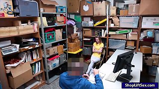 Very tight thief pounded by LP officer in the back office