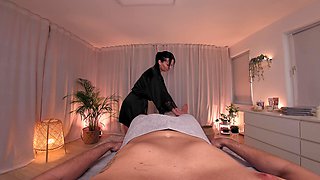Erotic Massage with Big Tits, Oil and Simon Kitten