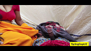 Desi Indian bhabhi in yellow saree looking hot and sexy