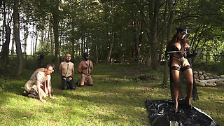 Sexy Latina Domina Punishing Male Sex Slaves