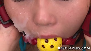 Filthy Japanese bondage and bukkake with toys makes Yayoi Orikasa jizz - best JAV!