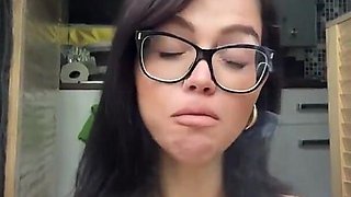 Selfie Video Smoking in Glasses