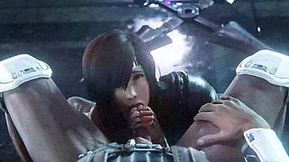 3D Girl fucks guy's dick first with mouth, then with pussy until guy cums inside. Animation porno.