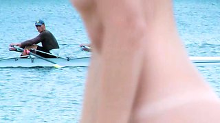 Hot nudist teen filmed with her nudist family