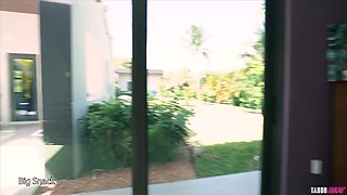 Busty blonde Cory tames his BBC outdoors and indoors