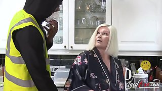 Lacey Is Surprised At Home By A Black Worker Who Takes Out His Big Black Cock On