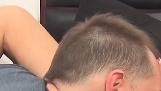 Cute brunette teen gets pussy seduced with hitachi before hard banging