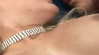 Blonde with big tits getting her pierced pussy destroyed