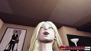 Fetish Domination with Lana’s Big Tits in 3D Hentai - Footjob, All-fours Handjob & Stockade Creampie