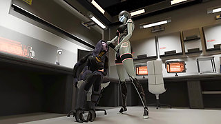 sweet futa fucks lara's mouth and cums inside 3D