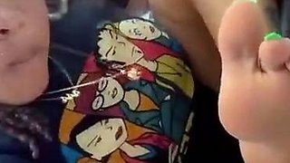 Exotic brunette hardcore foot fetish fuck