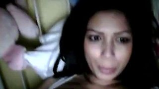 Big-Titted Brunette Plays with Her Nipples on Webcam