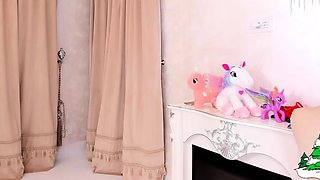 Glamour babe with big boobs masturbates in lingerie