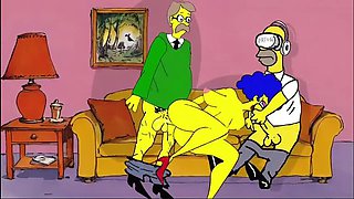 Neighbor Fucks Horny Housewife While Hubby Watches Porn on Couch