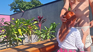 Fucking the Innocent Redhead in the Garden