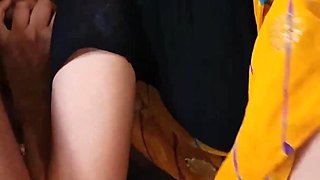 Newly Married Bhabhi Caught and Ride Devar Big Dick in Saree