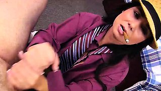 Strokies Holly West smokes cigar and strokes dick