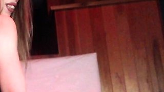 Blond solo beauty jerking off her dick