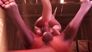 Naughty dragons are having fun in the barn 3d animated