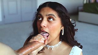 Indian stepmom sucks and fucks every hard inch of cock