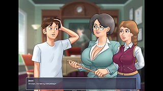 Busty schoolgirl Jenny from Summertime Saga enjoys a steamy first day at school