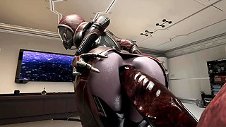 fat monster cock fucks her tight asshole . her asshole was destroyed. Lara 3D Animation