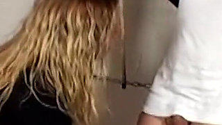 She Ties Him up and Lies Down on the Sofa to Jerk off and He Watches