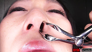 Unique: Hotaru Mori Nose Fetish; Nose Clamp, Sneeze, and Snot in Voyeur POV