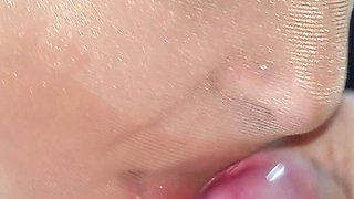 Natacha Guapa Tan Nylon Encasement Blowjob