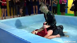 Tatiana Milovani and Sara in a Raunchy Goo Wrestling Match, Leaving You Exposed