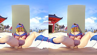 Foxy 3D Superwoman bounces up and down on a cock