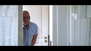 Daddy4k. skinny woman was so cute so she flashed her boyfriend's daddy what the real deepthroat is