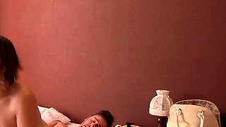 Amateur teen girlfriend home threesome with cumshot