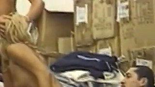 Hot Blonde Secratry Ass Fucked in Doublepenetration by Workers in a Warehouse