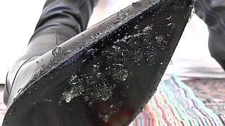 Smoking Mistress and Green Dessert From Boot Soles, POV Clip, Lady Victoria Valente in German