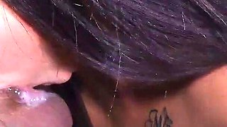 My stepsister gets under the table while I play to give me unexpected oral sex