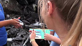 Amateur redhead sucks tons of cocks