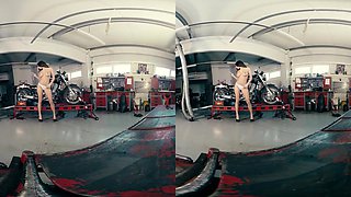 Rachel Gets Naked While Cleaning Her Motorcycle
