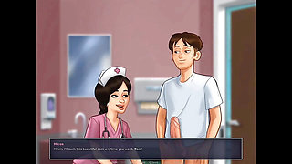 Horny Nurse sucking huge Cock - Summertime Saga 8